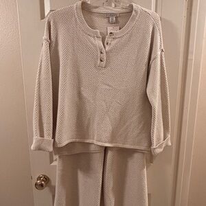 Sincerely Jules Cozy Cream Cable Sweater Lounge Suit